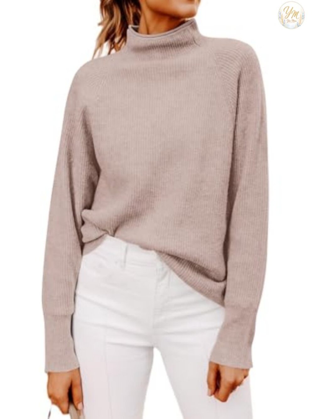 Women's Mock Neck Dolman Long Sleeve Sweater